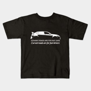 Fast cars versus fast drivers Kids T-Shirt